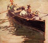 Egon Schiele Canvas Paintings - Boating